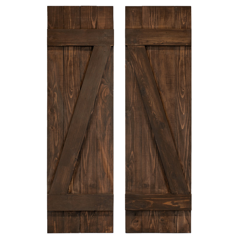 Spaced Board & Batten Exterior Shutters | 12 Width | 3 Vertic Boards 1 Pair Spaced Board & Batten Exterior Shutters | 12 Width | 3 Vertic Boards 1 Pair